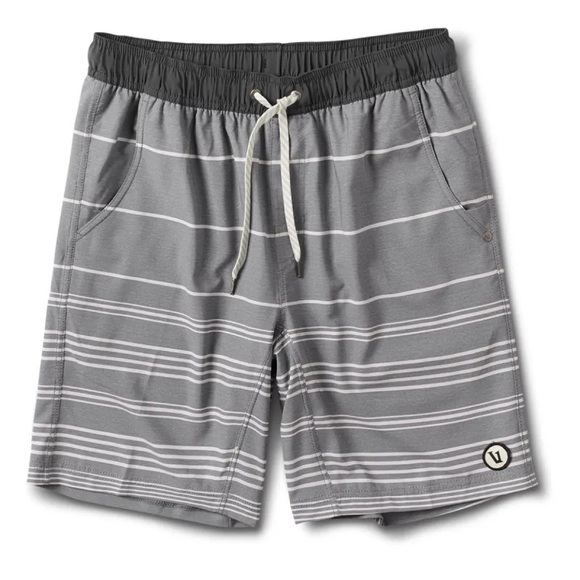 Vuori Kore Shorts Gray Athletic stripes mens size medium lined - Picture 1 of 5